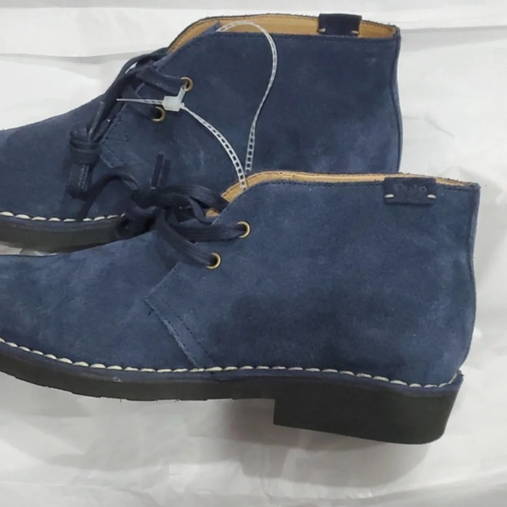 Polo Ralph Lauren navy Blue suede Talan Chukka lace up oxford boots size 8.5 new